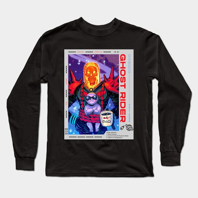 Cosmic Ghost Rider - Streetwear Style Long Sleeve T-Shirt by Skywiz